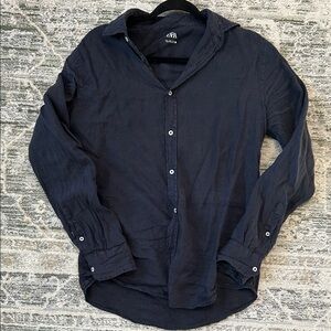 Zara Dark Blue Casual Button Down Shirt